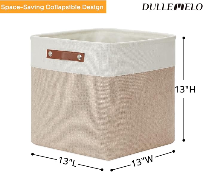 DULLEMELO Fabric Storage Cubes, 13 inch Cube Stroage Bins - Image 2