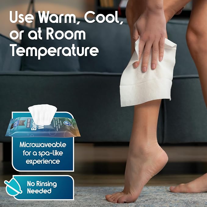 Inspire Thick Rinse Free Body Wipes, Extra Large Washcloths - Image 5