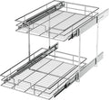 LOVMOR 2 Tier Individual Pull Out Cabinet Organizer 12½" W x 21½" D, Slide Out by LOVMOR