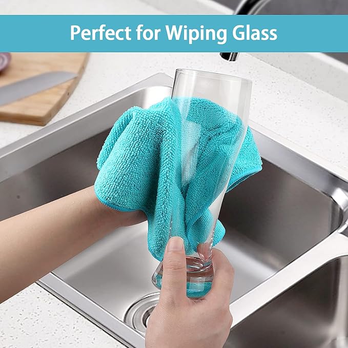 HOMEXCEL Microfiber Cleaning Cloth, 24 Pack Cleaning Rags, Cleaning Towels - Image 5