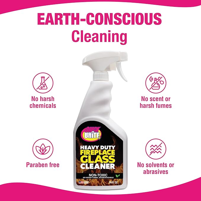 Quick N Brite Fireplace Glass Cleaner 24oz, - Image 6