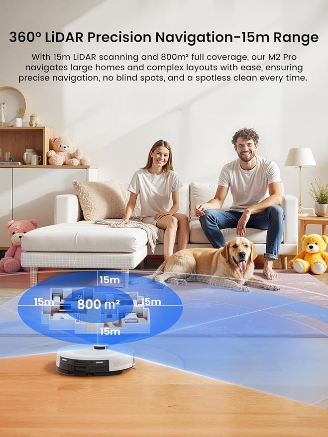 Lefant LiDAR Robot Vacuum and Mop, 45-Day Self-Emptying, 190° PSD Obstacle - Image 3
