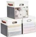 Fabric Storage Cubes with Clear Windows and Lids, Decorative Storage Boxes by Roobyl