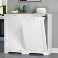 VECELO Double Tilt Out Kitchen Trash Bin Cabinet Dog Proof Garbage Can by VECELO