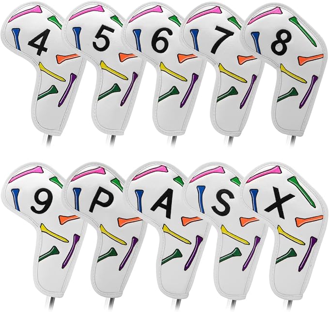 Golf Iron Head Covers 9/10pcs Leather Golf Club Covers by montelagolf