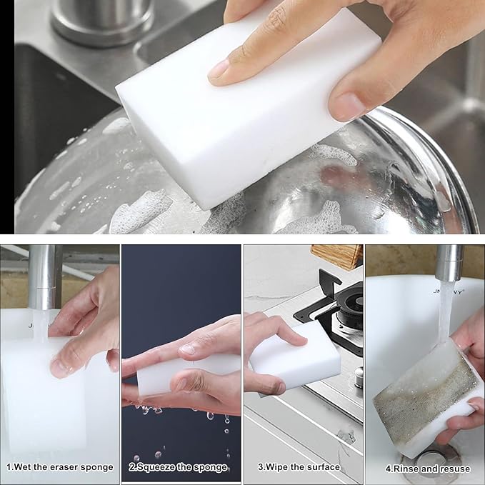 50 Pack Magic Sponge Eraser, Extra Thick and Long Lasting Melamine Cleaning - Image 3