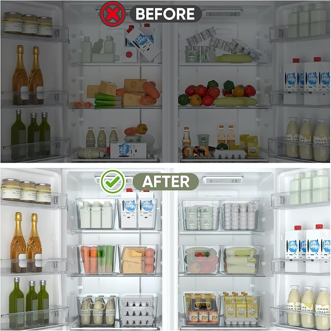 BALEINE Clear Plastic Storage Bins, Pantry Organization, BPA Free Stackable - Image 6
