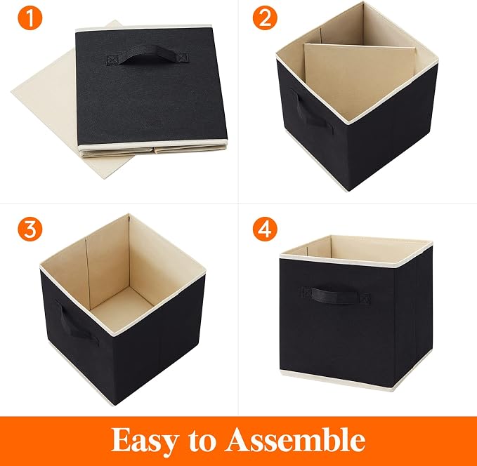 Lifewit Collapsible Fabric Storage Cubes Bins Set 11 Inch, Foldable Cubby - Image 5