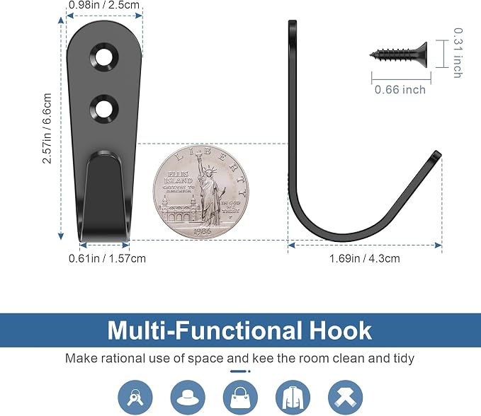 10PCS Hooks - Wall Mount Coat Hooks - Image 4