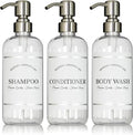 Clear Refillable Shampoo and Conditioner Bottles by ArtanisHome