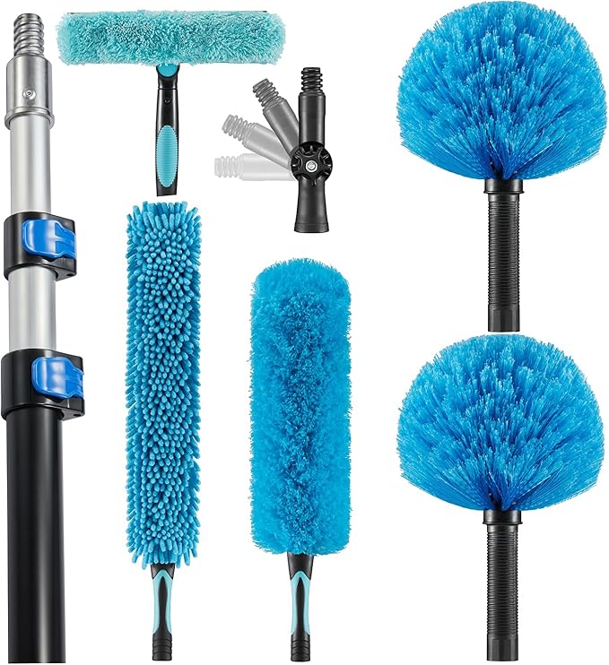 High Ceiling Fan Duster with 5-8 Foot Extension Pole, Extendable Reusable Cobweb - Image 9