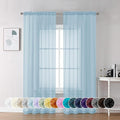 Chyhomenyc Light Blue Sheer Curtains 84 Inch Length 2 Panels, Light Filtering by Chyhomenyc