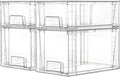 Vtopmart 4 Pack Clear Stackable Storage Drawers, Plastic Drawers by Vtopmart
