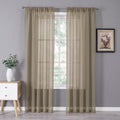 Tollpiz Sheer Curtain Linen Textured Bedroom Curtains Sheer Light Filtering Rod by Tollpiz