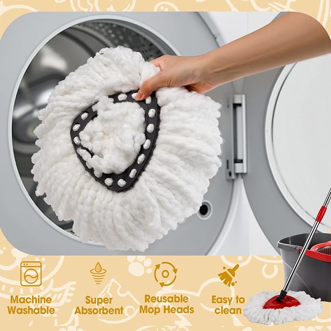 10 Pack Spin Mop Replacement Heads, 360° Microfiber Spin Mop Refills - Image 5