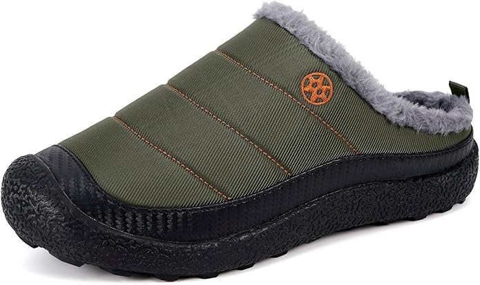 Womens Mens House Slippers Slip on Snow Winter Warm Fully Fur Lined Slippers by Eagsouni