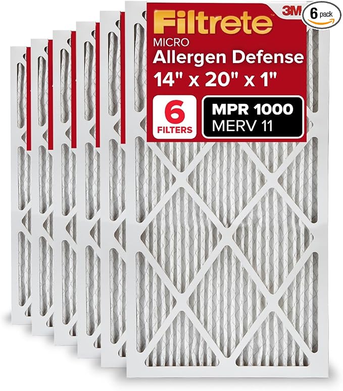 Filtrete 14x20x1 AC Furnace Air Filter, MERV 11, MPR 1000, Micro Allergen by Filtrete
