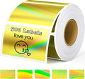 Thermal Sticker Labels 2.25 x 1.25, 500 Gold Holographic Printable Thermal by TAPSIN