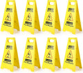 8-Pack Caution Wet Floor Sign, 17.5" Height, Bright Yellow Double-Sided Folding by Unknown