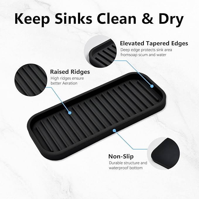Silicone Sponge Holder Kitchen Sink Organizer Tray Dish Caddy Soap Dispenser - Image 5