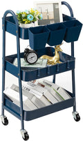 danpinera 3-Tier Rolling Cart, Metal Rolling Storage Cart by danpinera