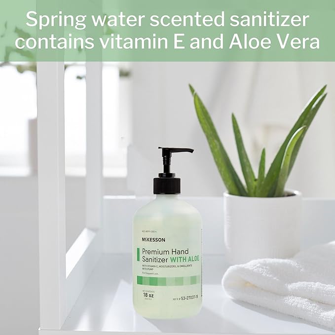 McKesson Hand Sanitizer with Aloe, 18 oz Pump Bottle – 70% Ethyl Alcohol - Image 5