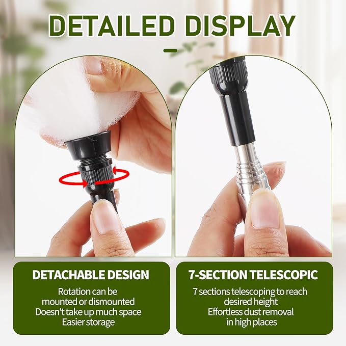 Extendable Lambswool Duster 25-64" Retractable Telescopic Handle Removable Head - Image 4