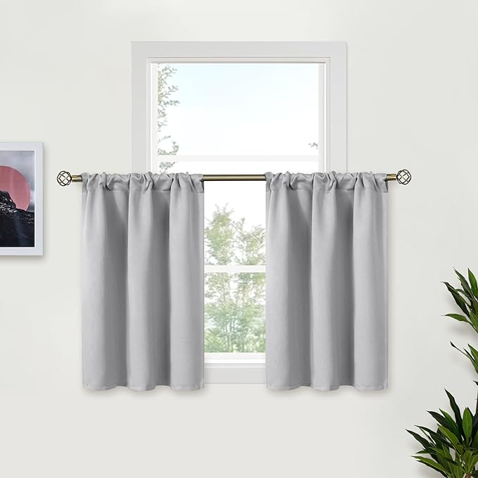 BGment Light Grey Blackout Curtains 30 Inches Long by BGment