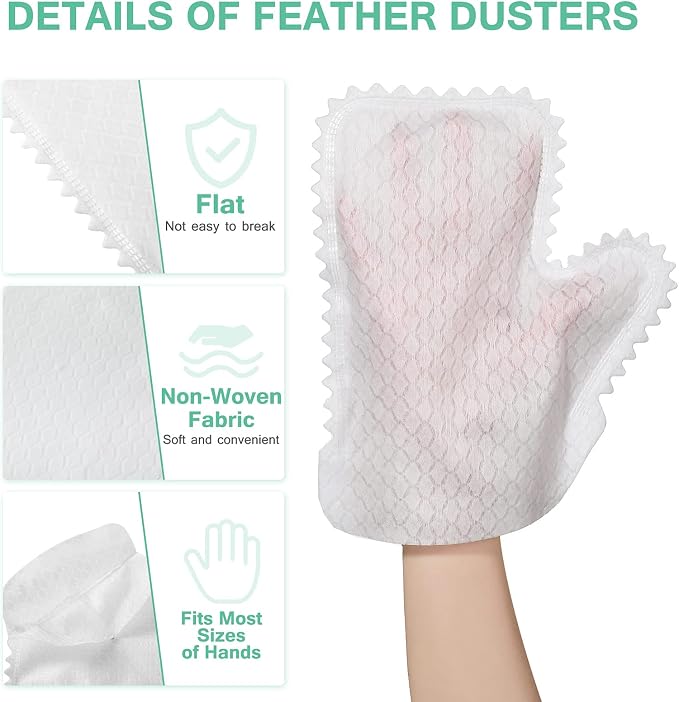 60 Pieces White Microfiber Dusting Gloves Artisan Dusting Mitt Microfiber Cloth - Image 3