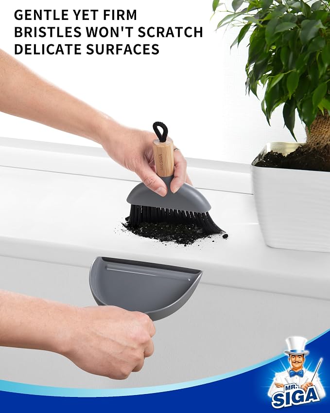 MR.SIGA Mini Dustpan and Brush Set, Portable Cleaning Brush and Dustpan Combo - Image 3
