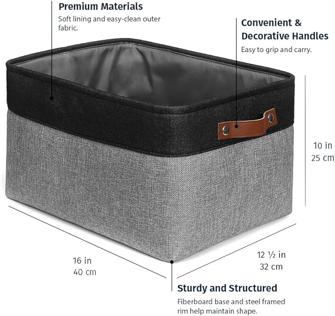 OrganiHaus Extra Large Fabric Storage Bins - Image 2