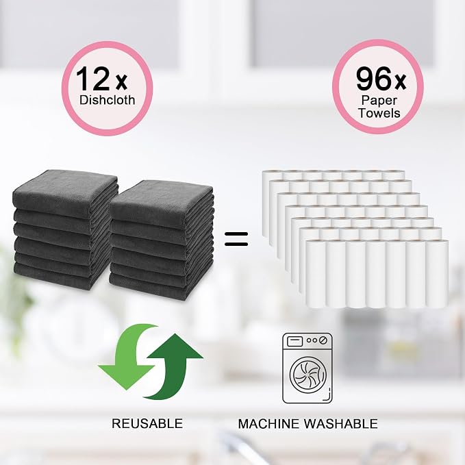 kimteny 13x28 Inches Kitchen Cloth Dish Towels, 400 GSM Premium Dishcloths - Image 5