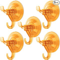 Suction Cup Hooks, 5 Pack Wreath Door Hanger, Removable Small Suction Cups by Antimbee