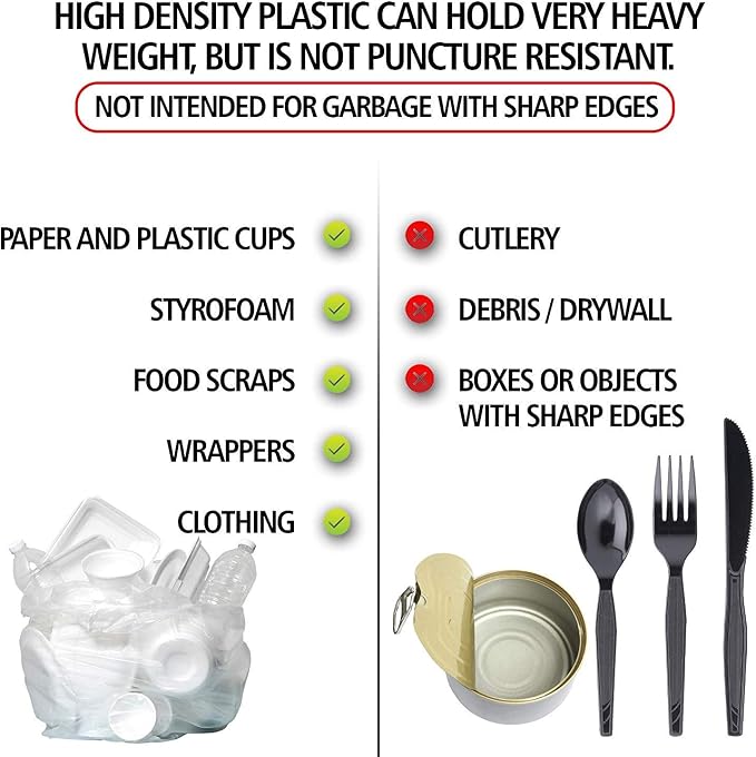 Aluf Plastics High Density Trash Bags, 60 Gallon, 14 Micron, - Image 3