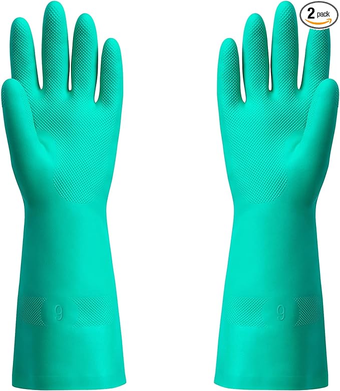 ThxToms Chemical Resistant Nitrile Gloves, Resist Household Acid, Solvent and by ThxToms