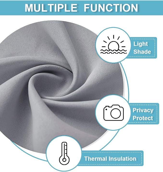 RYB HOME Short Curtains for Living Room Blackout Portable Blinds Shades for - Image 5