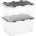 Superio Storage Bins with Lids, Stackable Totes, BPA Free, Odor Free, Organizer by Superio