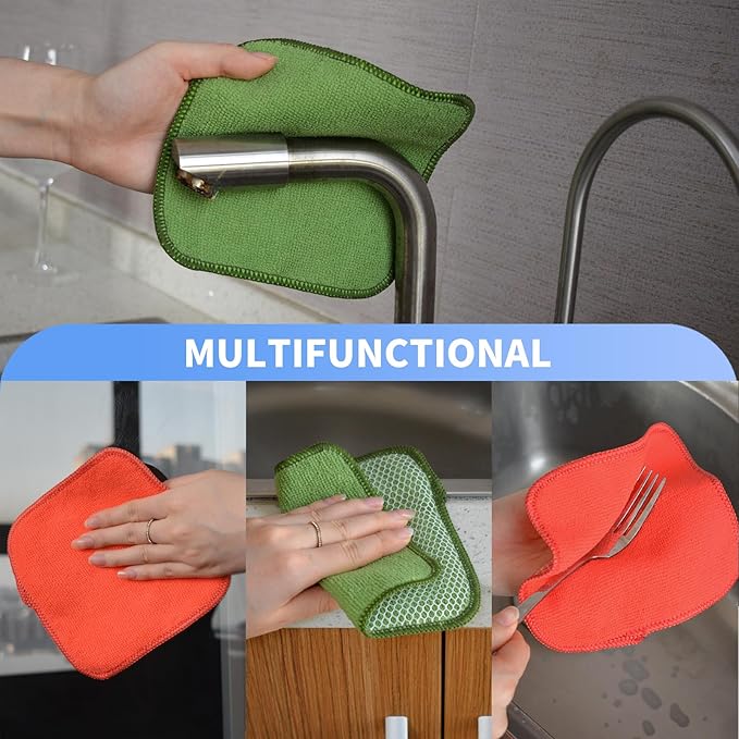 KinHwa Kitchen Washcloths for Dishes Absorbent Microfiber Dish Cloths Quick Dry - Image 4