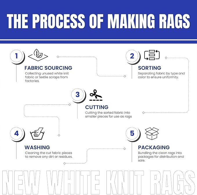 Premium White Knit T-Shirt Cleaning Rags – White Cotton Rag - Image 7