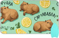Mint Green Capybara Lemon Ironing Mat by Tatenale
