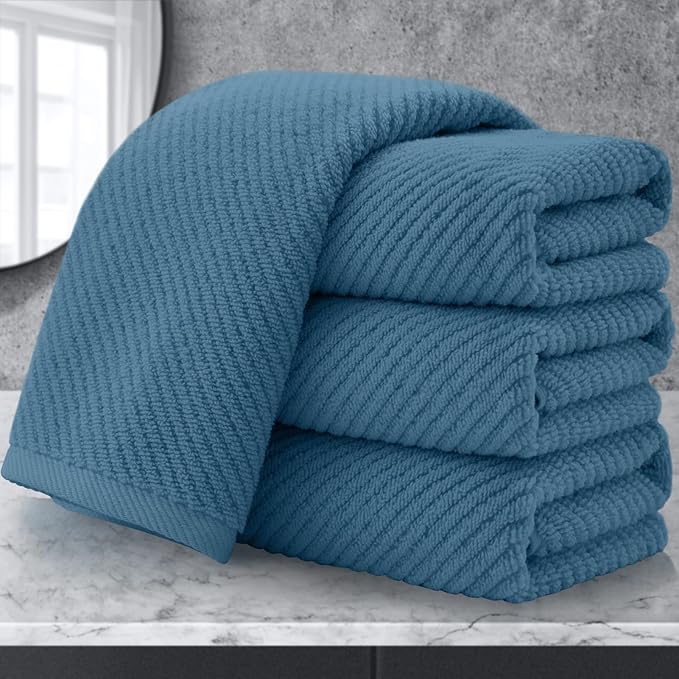 VOOVA & MOVAS Hand Towels for Bathroom Set of 4, Large 18" x 28", 100% Cotton | by VOOVAMOVAS
