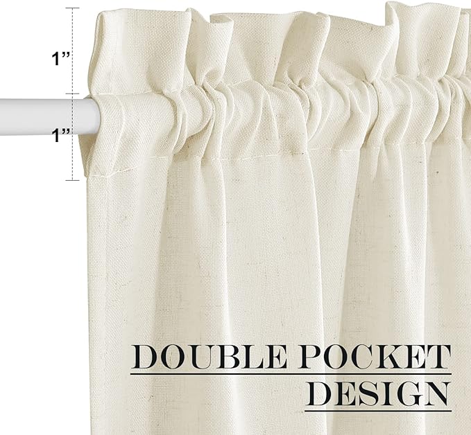 NICETOWN Door Window Curtain Panel, Farmhouse Elegant Solid French Door Curtain - Image 3
