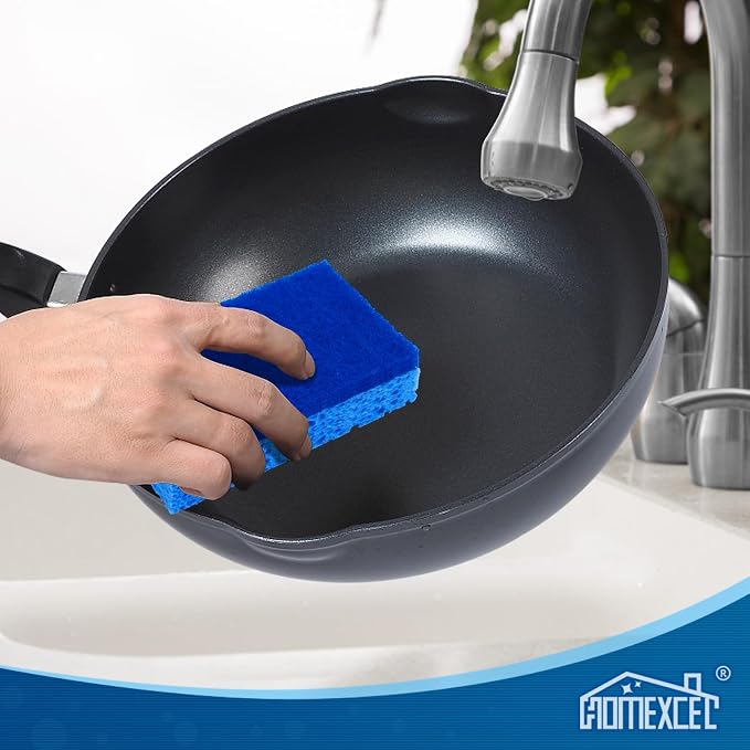 HOMEXCEL Sponges Kitchen 12pcs, Non-Scratch Scrub Dish Sponge Safe on Non-Stick - Image 5