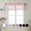 Aiyufeng Pink Curtains Kitchen 14 Inch Length, Clip Jacquard Chic Wavy Line by Aiyufeng