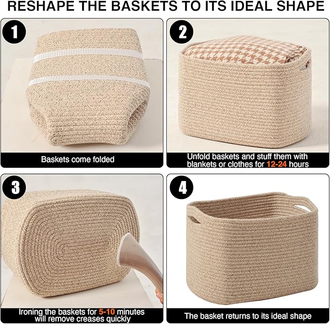 Decorative Storage Baskets for Organizing Shelves, Toy Basket for Nursery - Image 7