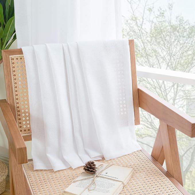 YoungsTex White Linen Curtains 78 Inch Length - Image 7