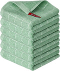 Artoid Mode Checkered Designed Cotton Light Green Terry Kitchen Dish Cloths by ArtoidMode