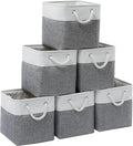 11 x 11 Inch Storage Cubes, 6 Pack Large Collapsible Fabric Storage Bin by ISEMINGLA