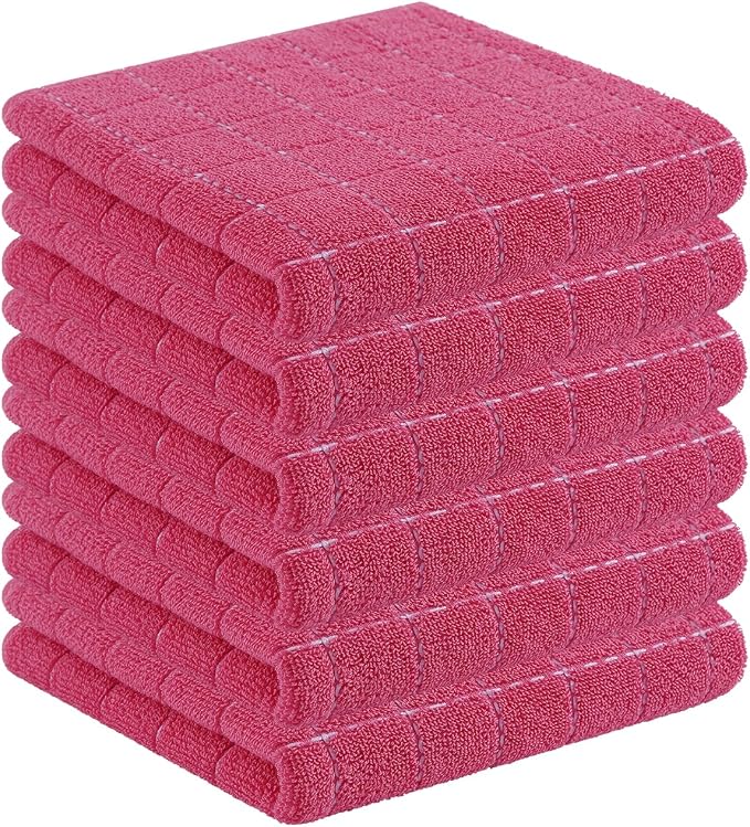 Homaxy 100% Cotton Terry Kitchen Towels, Checkered Designed, Soft and Super by Homaxy