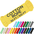 TECEUM Cotton Rope 3/16” – 100 FT – Strong All-Purpose Braided Rope – Natural by TECEUM